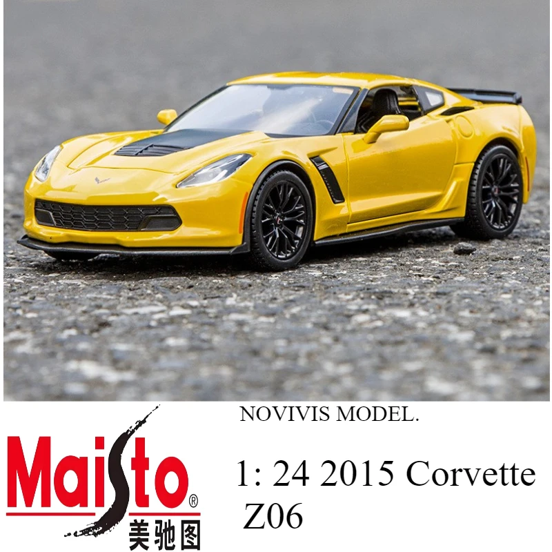 

Maisto 1:24 Chevrolet Corvette Stingray 2014 Modified, White Alloy Die-Cast Car Model for Collection Display & Gift