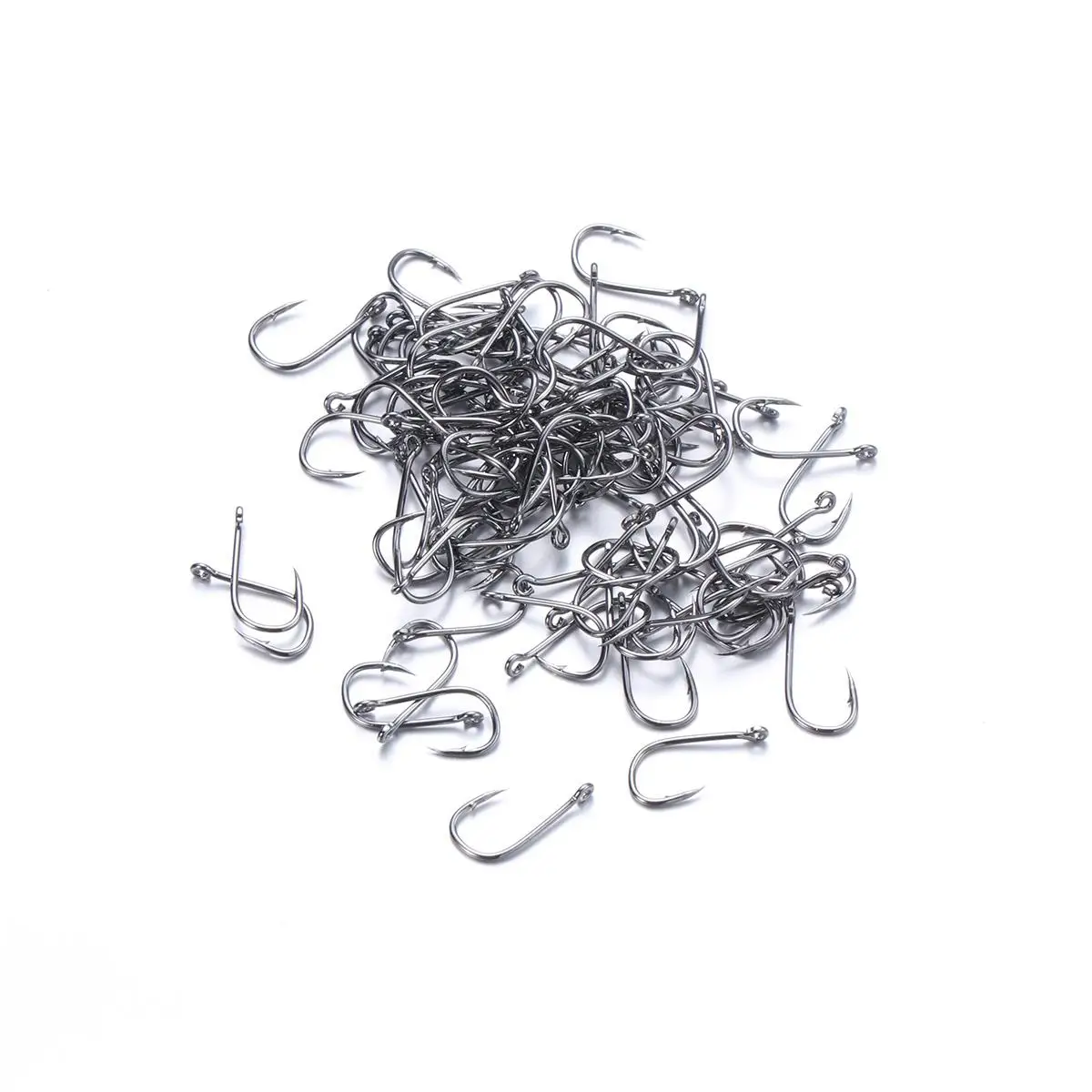 

100 pcs Boxed Fish Hooks Durable Carbon Steel Freshwater Saltwater Fishing Tackle Bass Pike Salmon Herring Muskie Pickerel