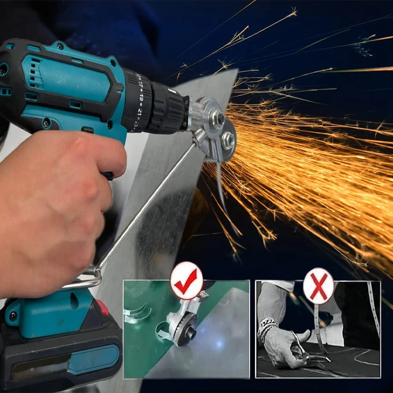 Electric Drill Plate Cutter Attachment Metal Sheet Cutter Sawing Machines Cutting Tools Nibbler Sheet Metal Cutting Accessories