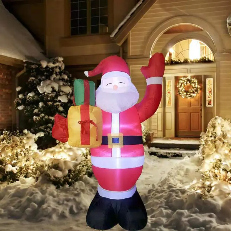 

150cm Christmas Inflatable Santa Claus Holding Gift Bag with LED Lights Christmas Decorations Outdoor Yard Garden Props navidad