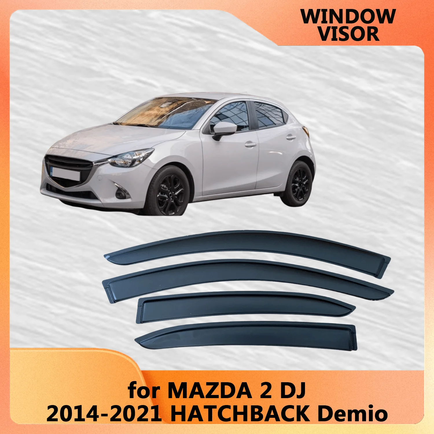 

Оконный козырек для Mazda 2 Demio HATCHBACK 2014 2015 2016 2017 2018 2019 2020 2021, ветрозащитные дефлекторы, защита от дождя, дверной козырек, вентиляционное отверстие