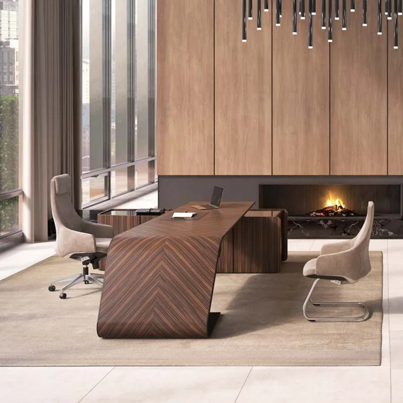Modern Executive Desk for Office, Large Size Manager Desk,High-End Wooden Boss Table,Minimalist Design, Professional Workstation