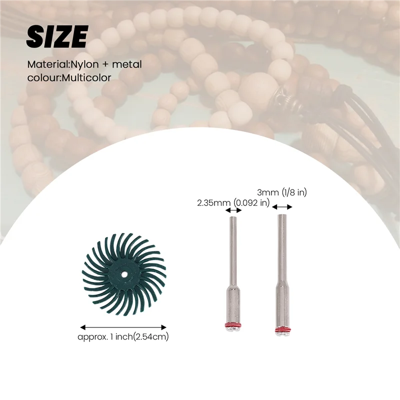 B03C-64 個 1 インチラジアル剛毛ディスクキット研磨ブラシ 3 と 2.35 ミリメートルシャンク詳細研磨ホイールロータリーツールアクセサリー