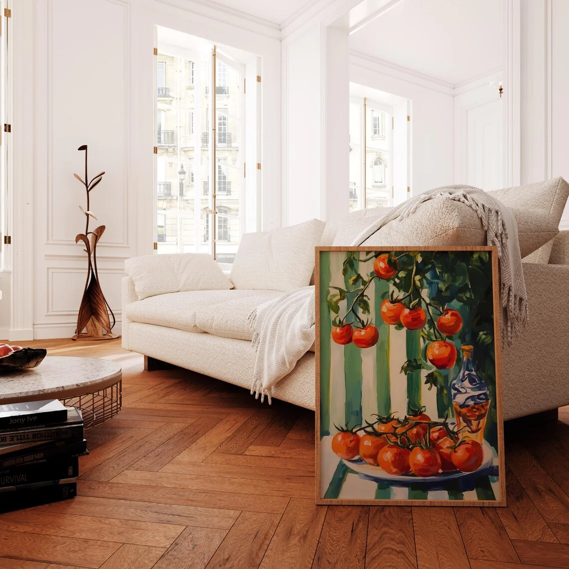 Sun-Kissed Tomato Harvest Wall Art - Lush Impressionist Print Evoking the Abundance of a Summer Garden. The Rich Red Tomatoes Co