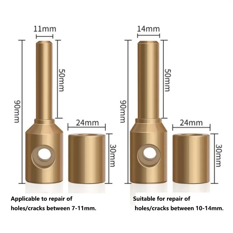 1-10 Stück PPR PE PERT Wasserrohr-Reparaturset, Leckdetektor, Heißschmelz-Formkopf, Gummistab, wartungsfreies Lochreparaturwerkzeug für Wände – Detail 7