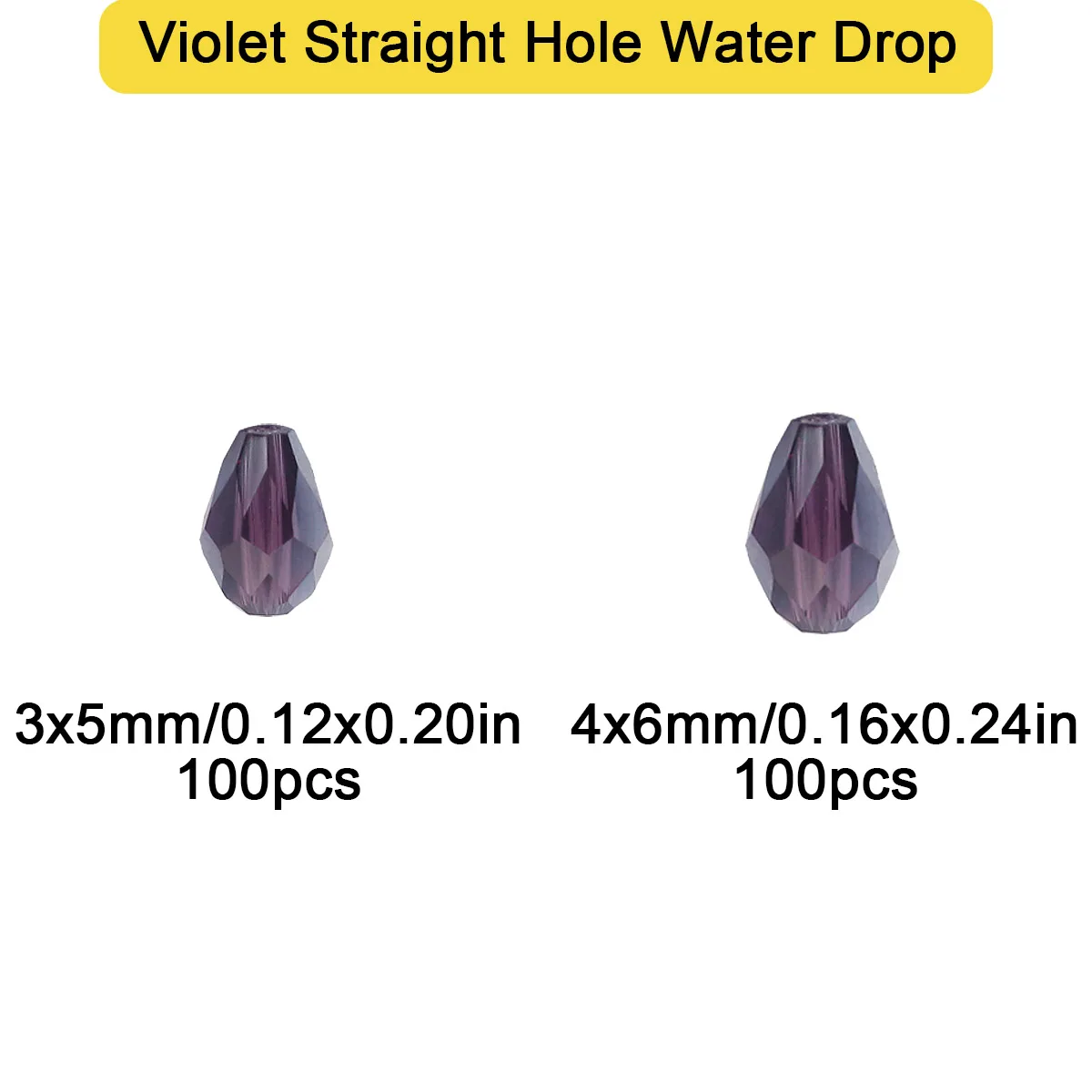 AB Violet Austrian Crystal Glass Water Drop Spacer Loose Beads 3x5/4x6mm 100pcs For Jewelry Making DIY Bracelet Necklace Earring