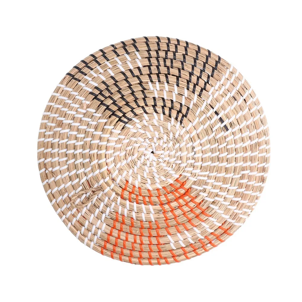 Cane Weave Wall Hanging Basket Round Thickened Neutral Color Heat Resistant Trivet Wall Mount Breathable Hollow Anti-scald Mat