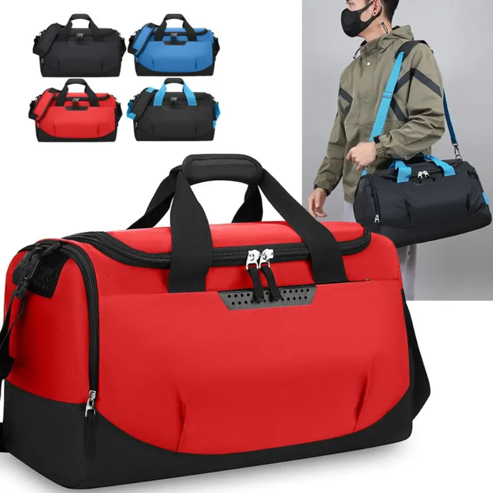 

Large Capacity Travel Duffel Bag Waterproof with Shoe Compartment Sports Fitness Bag Wear Resistant Casual