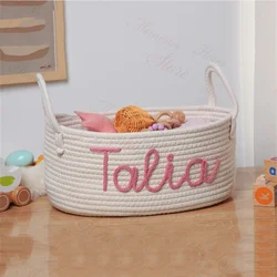 Customized Name Handmade Cute Storage Basket Children's Toys, Books, Magazines Storage Basket Personalized Your Name Kids Gift