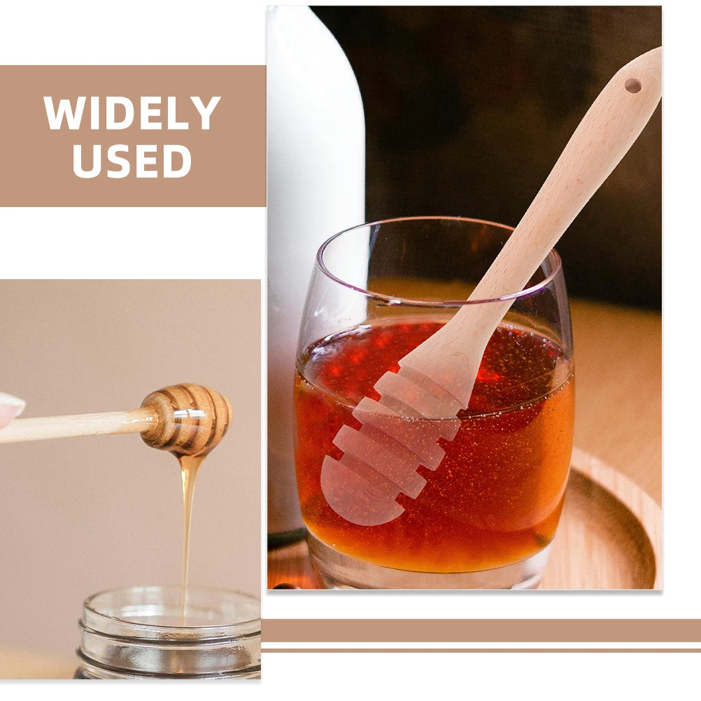 

2Pcs Honey Dipper Wooden Multi-Function Reusable Honey Mixing Stirring Sticks Fruits Jam Stirrer Stir Accessory