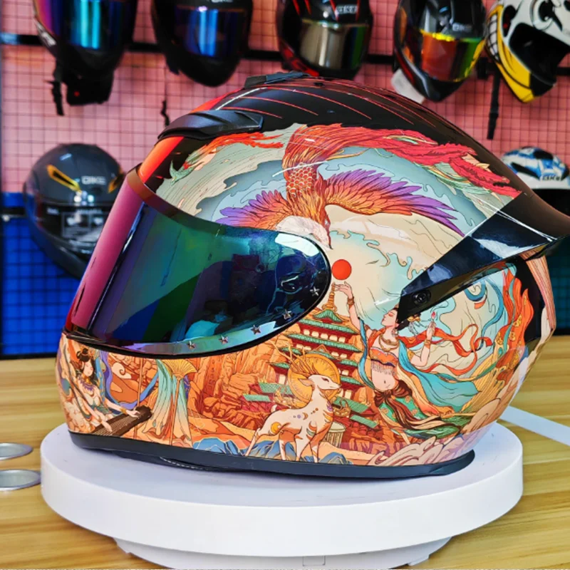 

KEASE New Design Dun Huang Model Full Face Motorcycle Helmet with Multiple Air Vents for Electric Bike and High Speed Stability