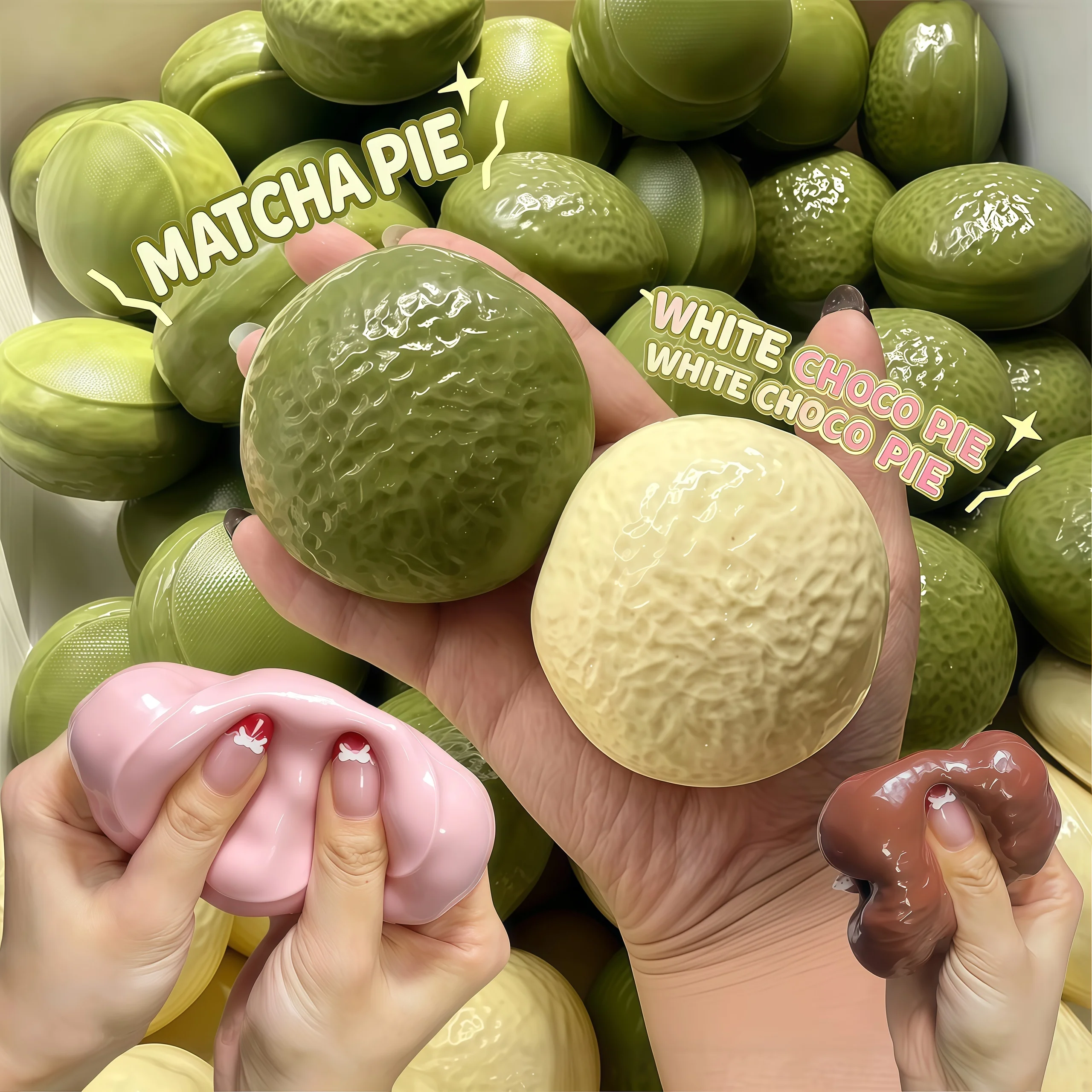 Chocolate Pie Squeeze Ball, Fidget Toy Crunchy Decompression Toy, Circular Block Filled Asmr Decompression Holiday Gift