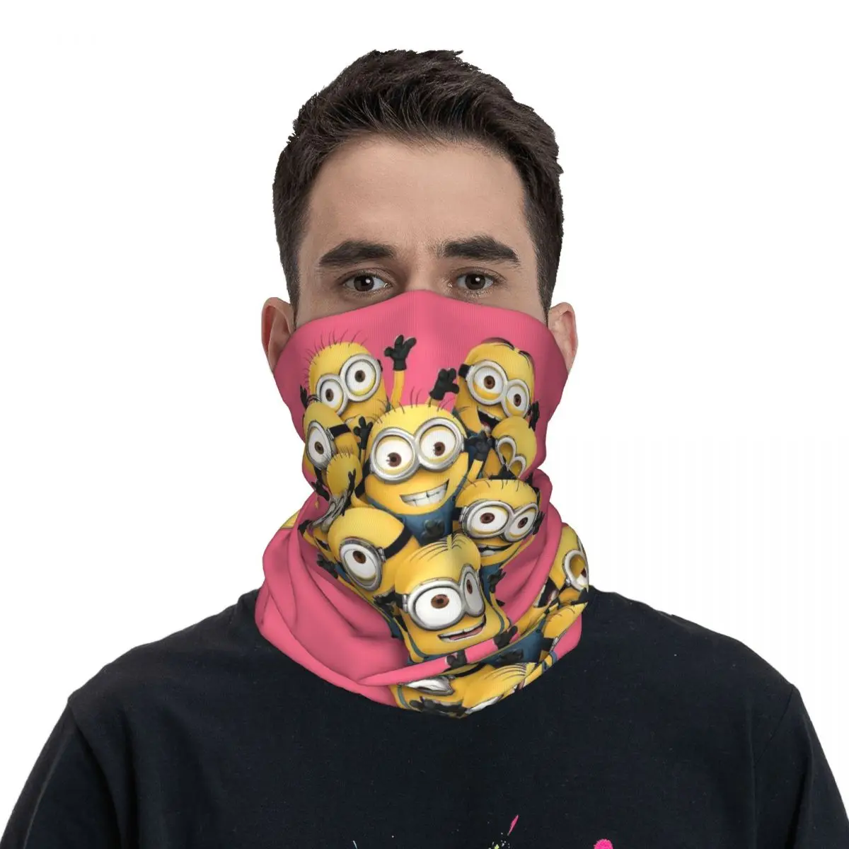 Personalizzato M-Minions Anime Hot Bandana Inverno Scaldacollo Donna Antivento Avvolgere Sciarpa per il viso per Sci Kawaii Ghetta classica Fascia per capelli