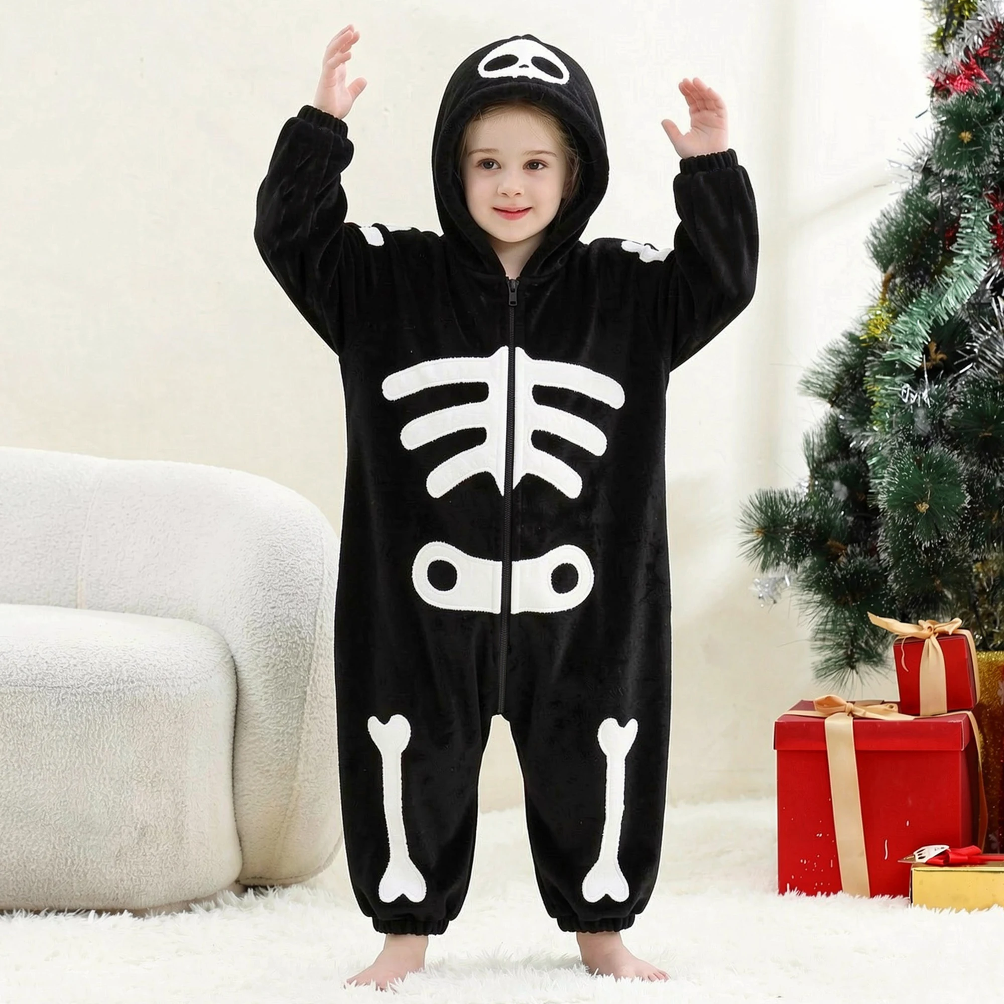 MICHLEY Löwen-Kinder-Schlafsack, Flanell-Decke, Schlafanzug 3-12 Jahre, Kapuzenpyjama, Kostümkleidung, Jumpsuit für Jungen und Mädchen – Detail 17