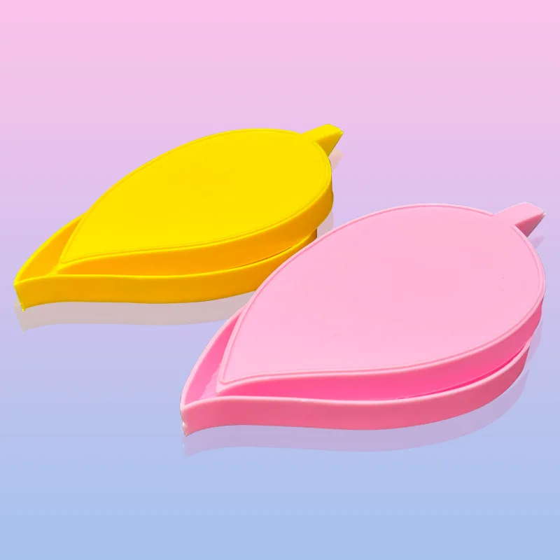 HOMFUN 2pcs/set DIY Diamond Painting Leaf-Shaped Tray ，Diamond Storage Box Drill Plate，Embroidery Cross Stitch Accessories Tools