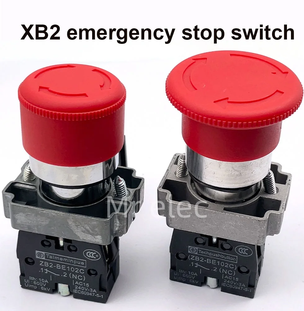 XB2-BS142, XB2-BS442, XB2-BS542: ปุ่มกดฉุกเฉินแบบหมุน 2 ตำแหน่ง หัวก้านเหยียบ 22 มม. สำหรับระบบควบคุมอุตสาหกรรมที่เชื่อถือได้