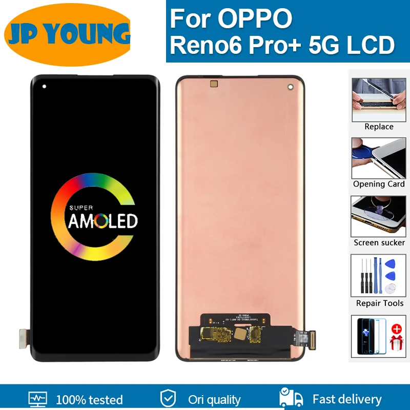 

6.55"Original AMOLED For OPPO Reno6 Pro Plus 5g LCD Touch Screen Digitizer For OPPO Reno 6Pro+ 5G PENM00 LCD With Frame