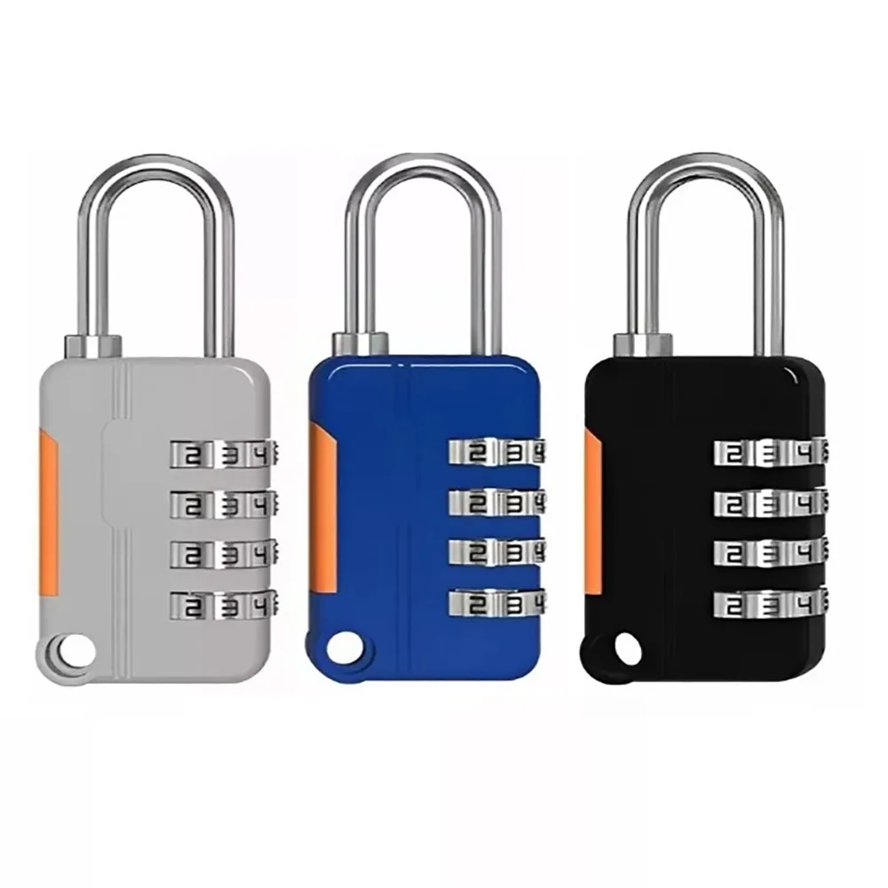 3pcs Outdoor Portable Suitcase Combination Lock 4 Digit Resettable Combination Padlock Luggage Digital Padlock Sports Bags