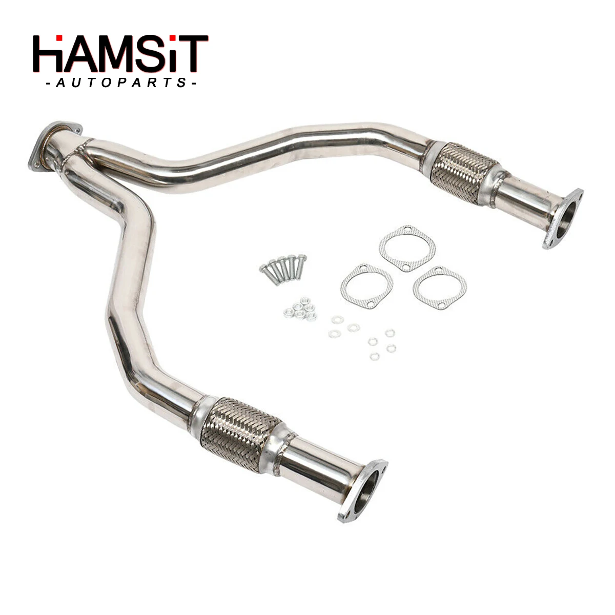 Hamsit Racing Y-Pipe Exhaust Downpipe Stainless Steel For 08-14 Infiniti G37 V36 Nissan 370Z Z34 VQ37VHR