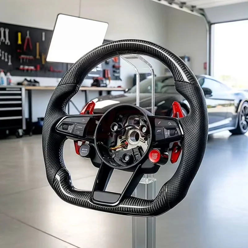 Customized Carbon Fiber Leather Car Steering Wheel For Audi A1 A3 A4 A5 A4L A6 A6L A7 Q3 Q5 Q8 B8 B9 C7 C5 Steering Wheel