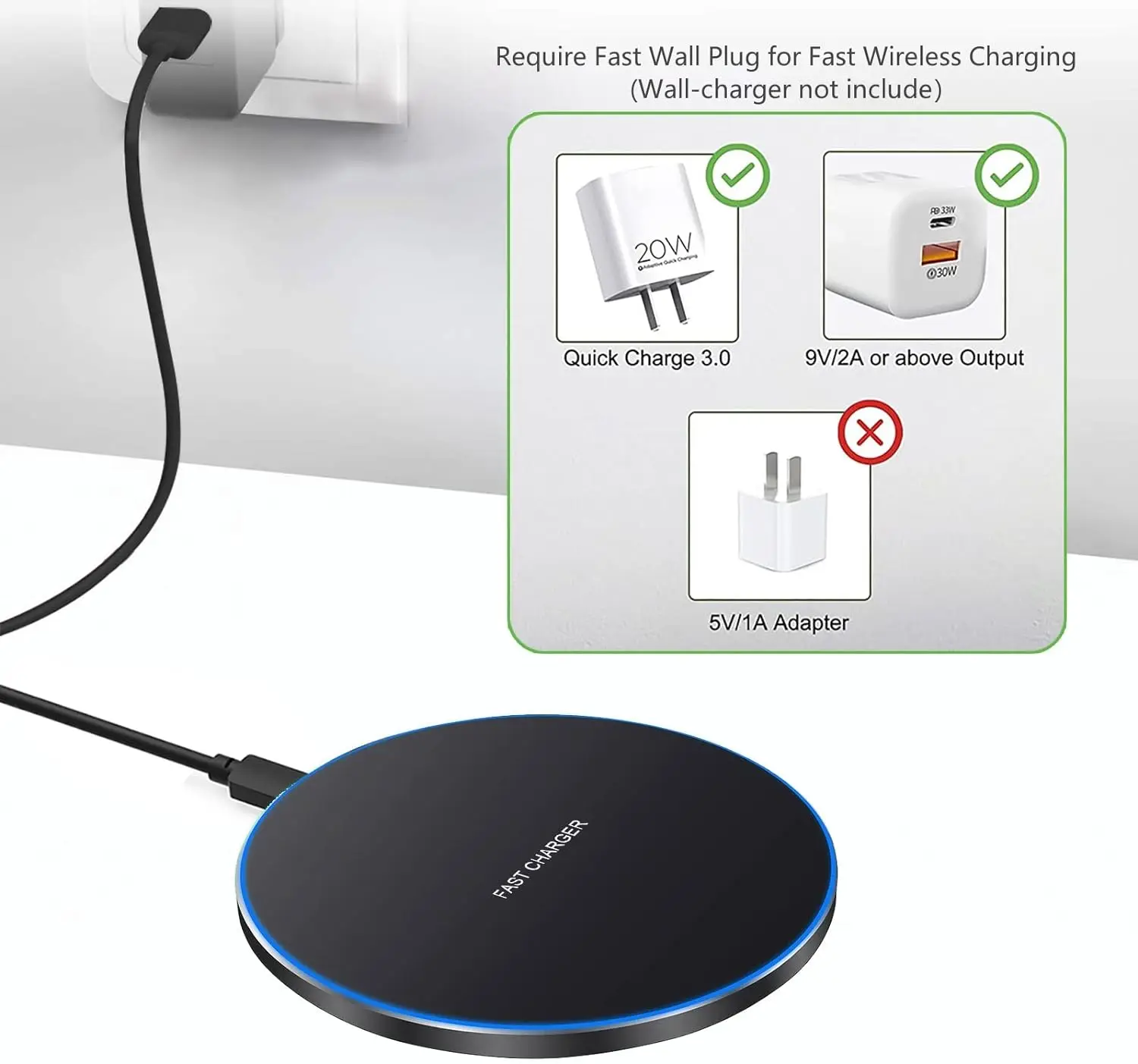 15W Super Fast Wireless Charger For Samsung Galaxy S20 S10 S9 S8 Note Phone Charging Pad For iPhone 16 15 14 13 12 11 Pro Xs Max