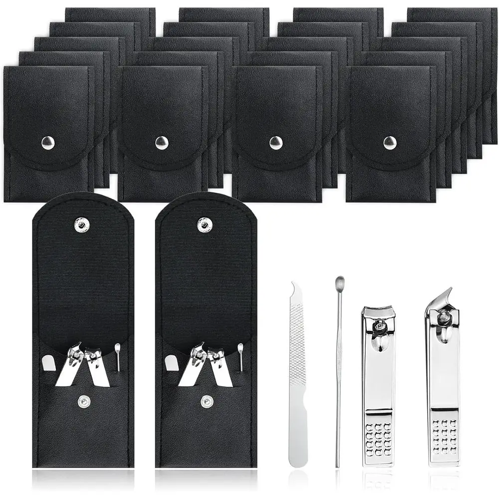 100 Piece Travel Manicure Set, 4-in-1 Stainless Steel Nail Clippers with Case, Ideal for Adults, Bulk or Home Use