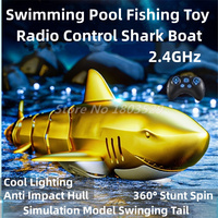 Machinery Underwater RC Boat 2.4G Seal Waterproof Dual Motor Propeller Design Cool Night Lighting Electric Control Shark Boat