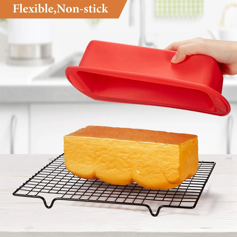 Loaf Pans Silicone Bread  Banana Pan For Homemade Cakes, Breads, Meatloaf And Quiche Non-Stick Silicone Baking Mold