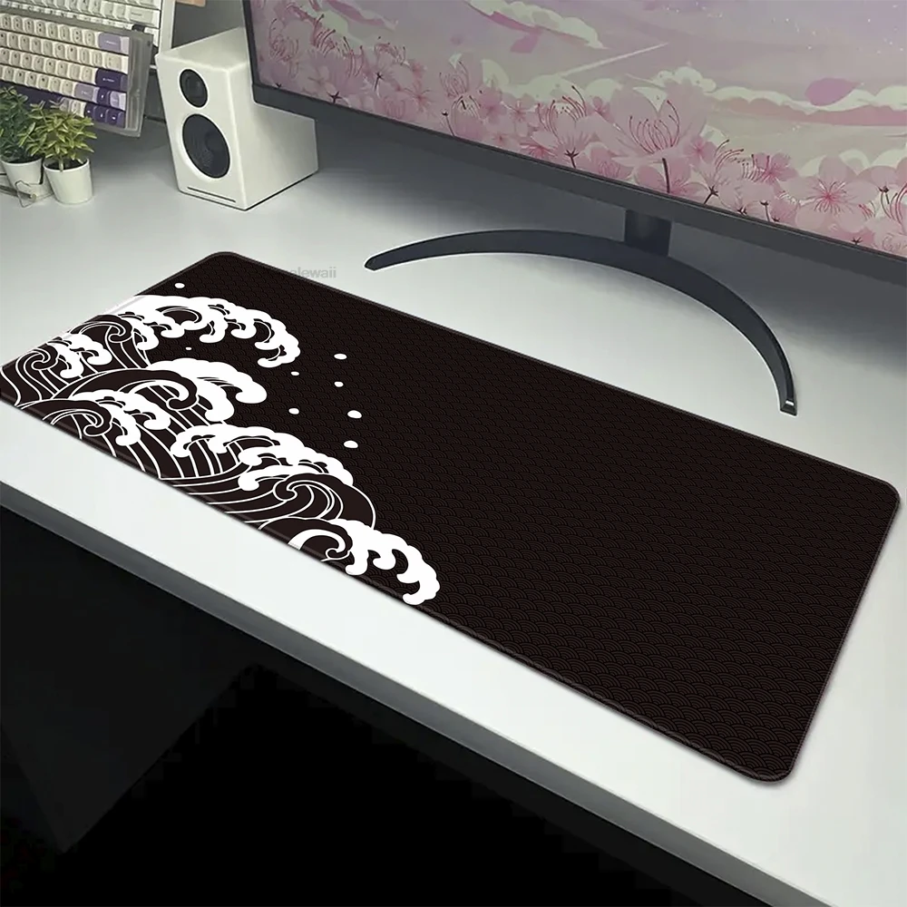 

Large Mouse Pad Japan Black Great Wave off Gaming Mousepad Gamer Keyboard Mouse Mats Office Computer Laptop Desk Mat 90x40cm