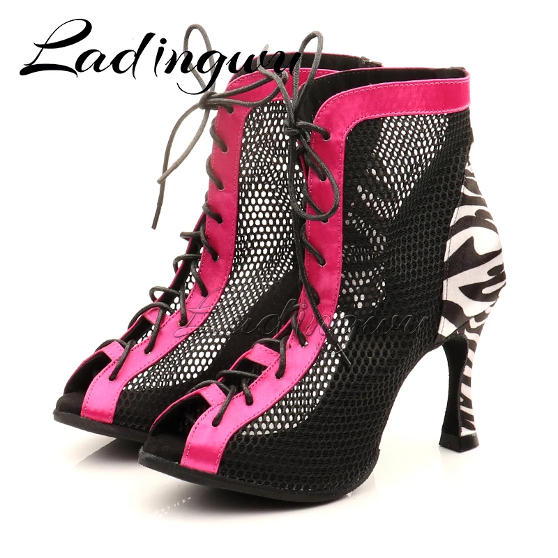 Ladingwu Women Latin Dance Shoes Ladies Dancing Shoes Woman Tango Ballroom Dance Boots High Heels Salsa Party Shoes Dancing Boot