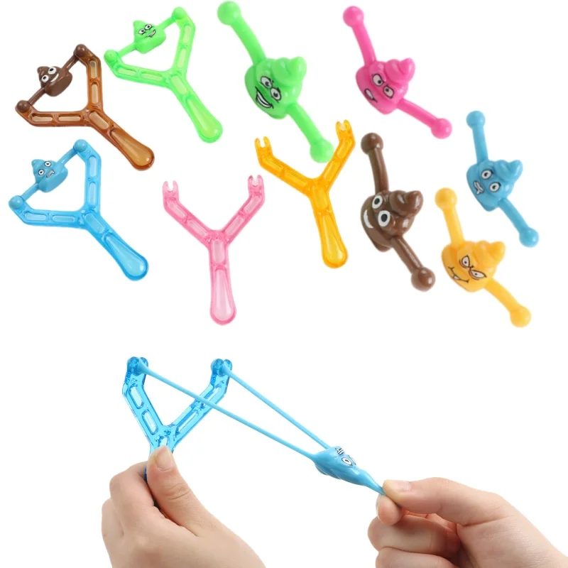 

5PCS New Fun Shooting Slingshot Prank Fake Poop Poo Game Baby Shower Children's Day Decompression Toy Kids Birthday Party Gifts