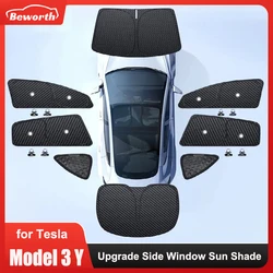 Upgrade Privacy Sunshade for Tesla Model 3+ Highland 2024 Model Y 2023 Side Window Sun Shade Protector Blind Shading for Camping