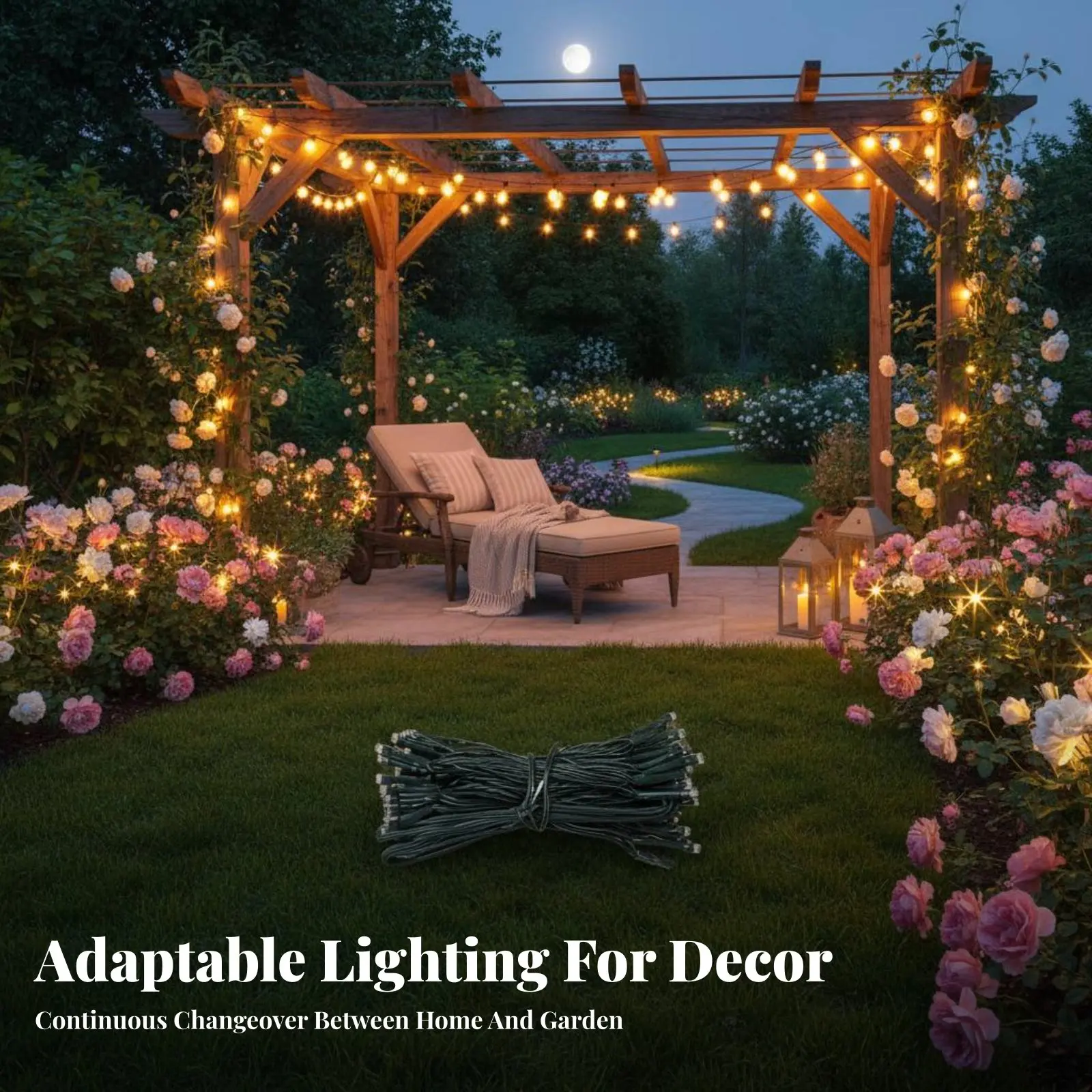 Energy Module for String Lights Waterproof Sunlight Collector Kit with Wireless Controller Large Capacity Battery Two-Way