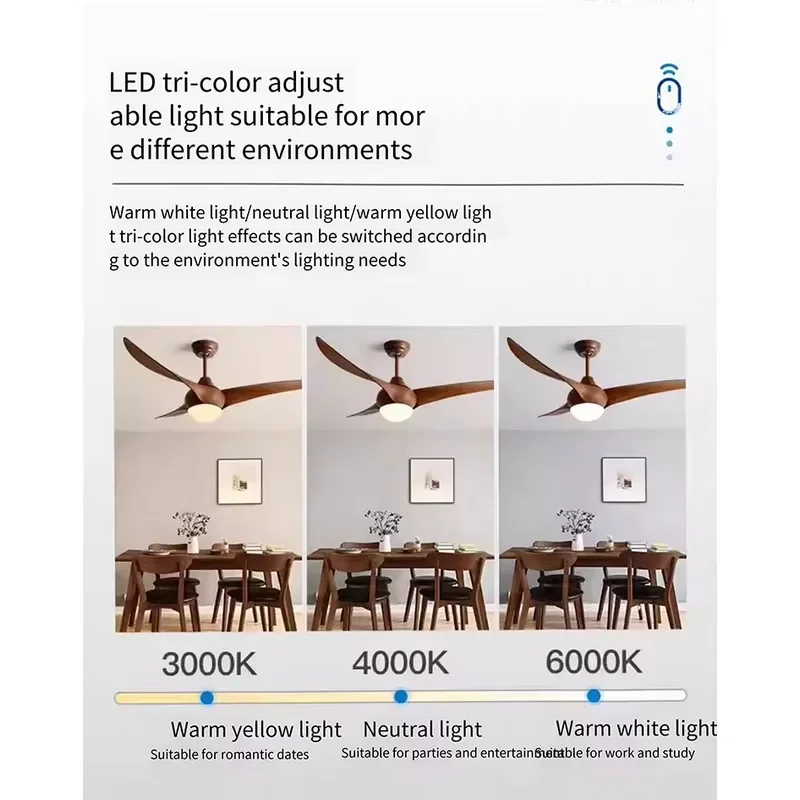 Modern LED Ceiling Fan Light With Remote Control For Living Room Bedroom Home Decor Silent Air Cooling Lamp Fixture Smart LED