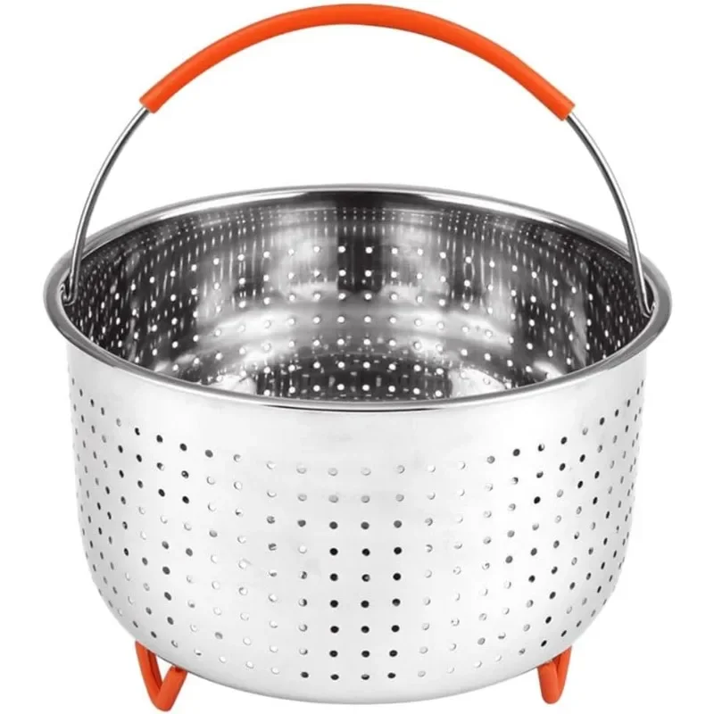 Stainless Steel Steamer Rice Cooker Steaming Basket Food Steaming Basket Handle Drainage Steaming Basket  Cookware Accessories