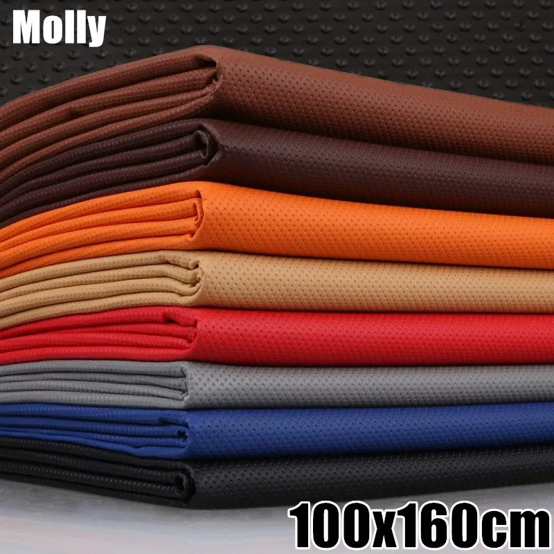 Tela de Cuero Perforada Transpirable para Muebles, Sofás, Asientos de Coche, Sillas de Oficina, Tela de Cuero Sintético Renovado