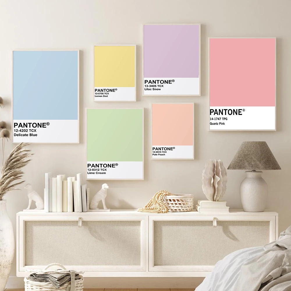 Pastel Pantone Colours Prints Wall Art Canvas Painting Gallery Modern Noridc Art Aesthetic Posters For Living Room Home Decor