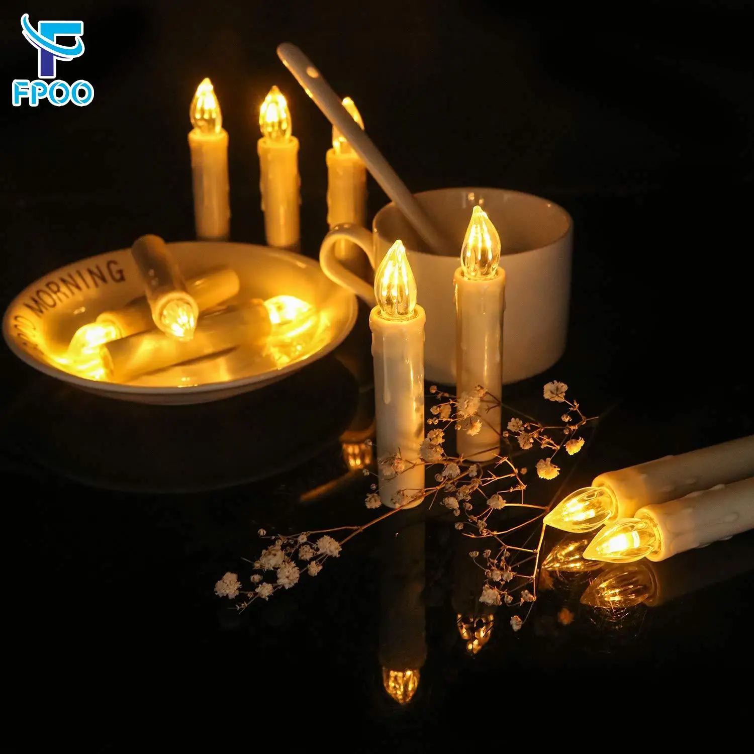 LED Electronic Christmas Candle Light with Timer, Remote Battery Operate, Waterproof Fake Candles, Valentine's Day Decoration