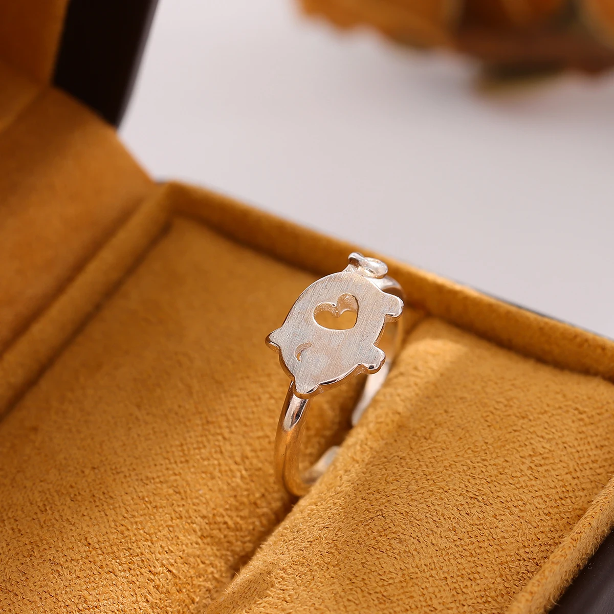 Women's Creative 925 Sterling Silver Pig Animal Opening Ring