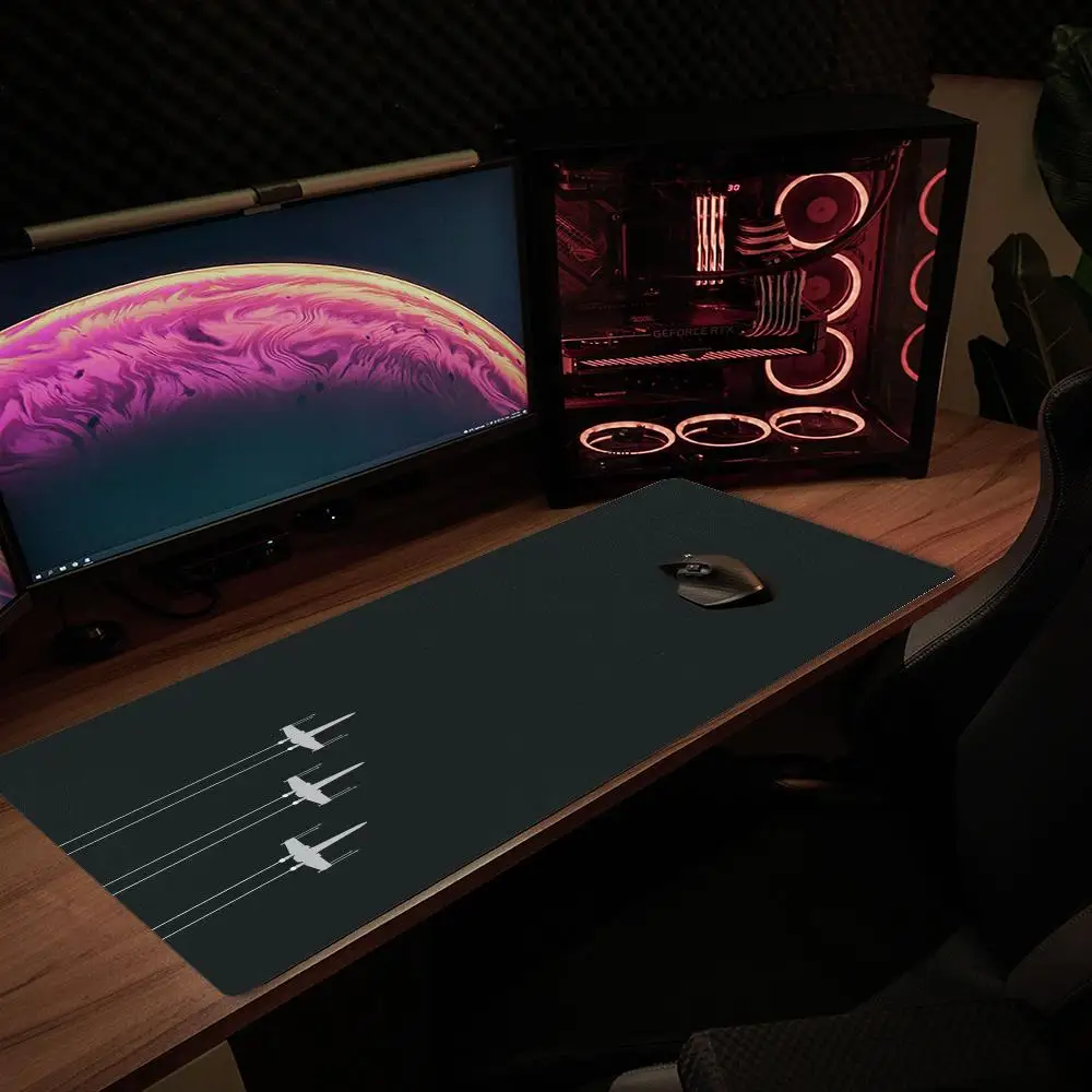 Spaceship Fleet Mouse Pad Sci-fi Non-slip Mat Large Pc Gamer Cabinet Keyboard Deskmat Gaming Accessories Computer Mousepad XXL