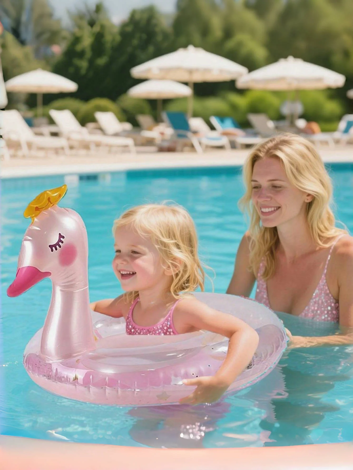 Cisne de corona inflable, boya salvavidas de anillo de natación de PVC grueso, flotador de piscina con forma de Animal encantador, para tomar fotos, para verano, 1 ud.