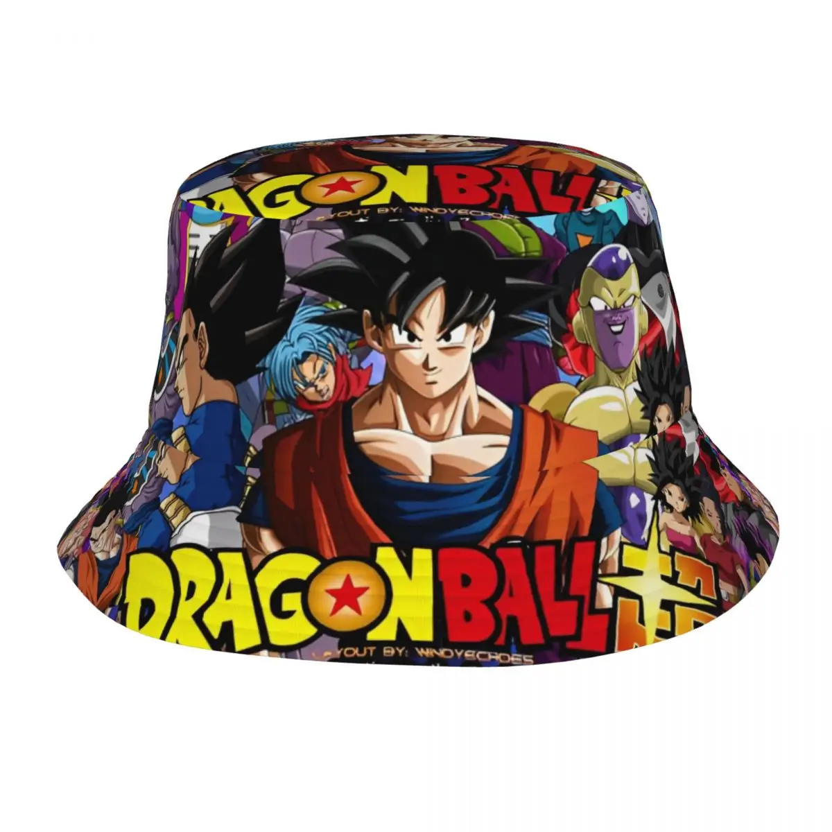 Dragon Ball Z Bucket Hat Frühlings-Kopfbedeckung Merch DBZ Charaktere Anglerhüte für Outdoor-Frauen Boonie Hat UV-Schutz