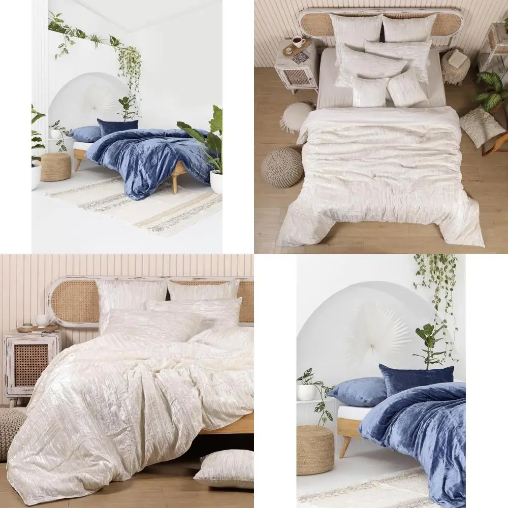 

Ультра-роскошный бархатный пододеяльник из искусственного шелка в стиле бохо, однотонный синий пододеяльник Twin XL, пододеяльник для постельного белья