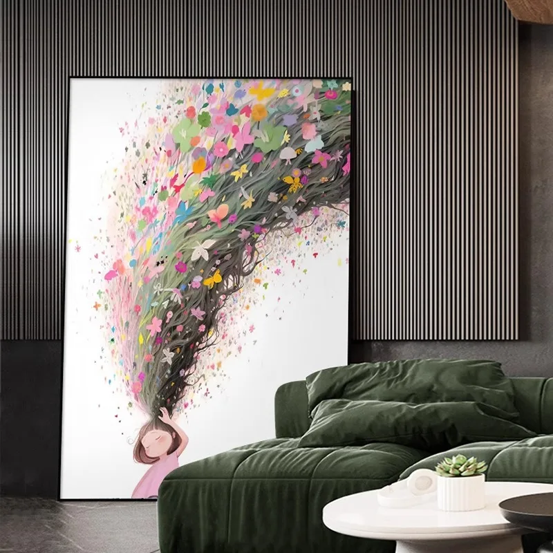 Cartoon entrance hanging paintings niche living room decorative paintings aisle murals