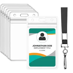 1Pcs Id Card Holder, Lanyard Sealed Card Holder, Waterproof Transparent Work Badge, Horizontal Name Tag Luggage Tag, Vertical Lanyard Card Holder, Bank Card Credit Card Holder with Lanyard