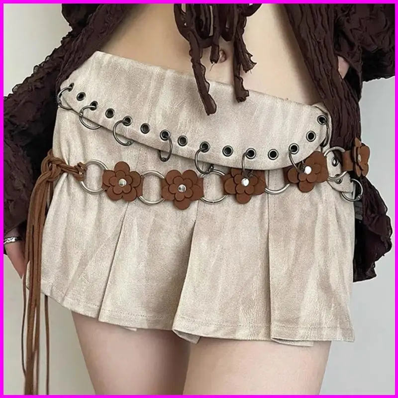 섹시한 타이 벨트 땋은 벨트 조개 꽃 타이 벨트 보헤미아 여자 여자