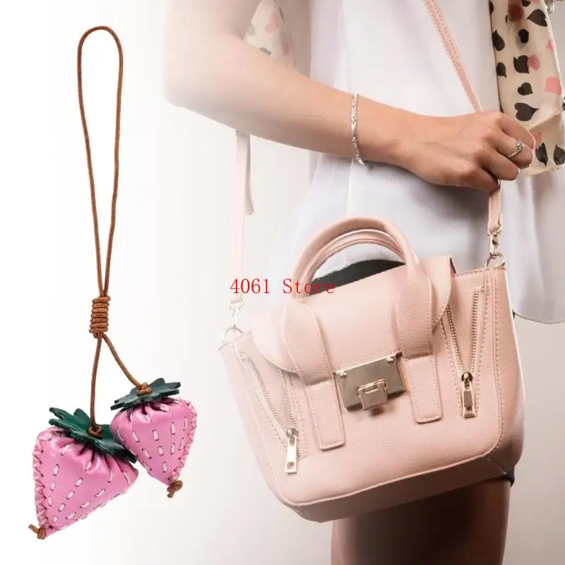 

Aesthetic Keychain Charm,Strawberry Keychain for Women Bag Purse Handbag Backpack Charm Accessories Valentines Day Gifts