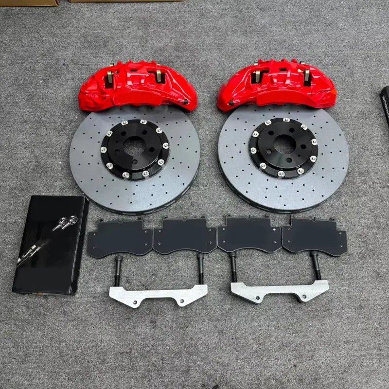 Light Weight Carbon Ceramic Brake Disc Race Brake Calipers 10 Pot 4 Pot Red Color Caliper a P Racing 10 Piston