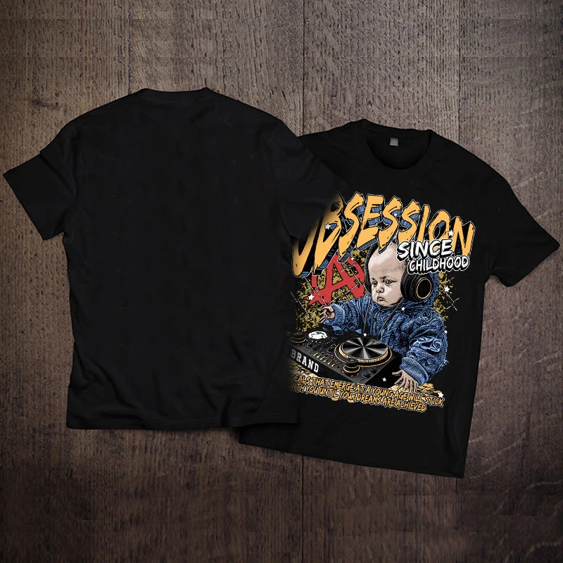 New Summer American Retro Cartoon Character-themed Trendy Band Men and Women Printed Short-sleeved T-shirt for Rock Music Store