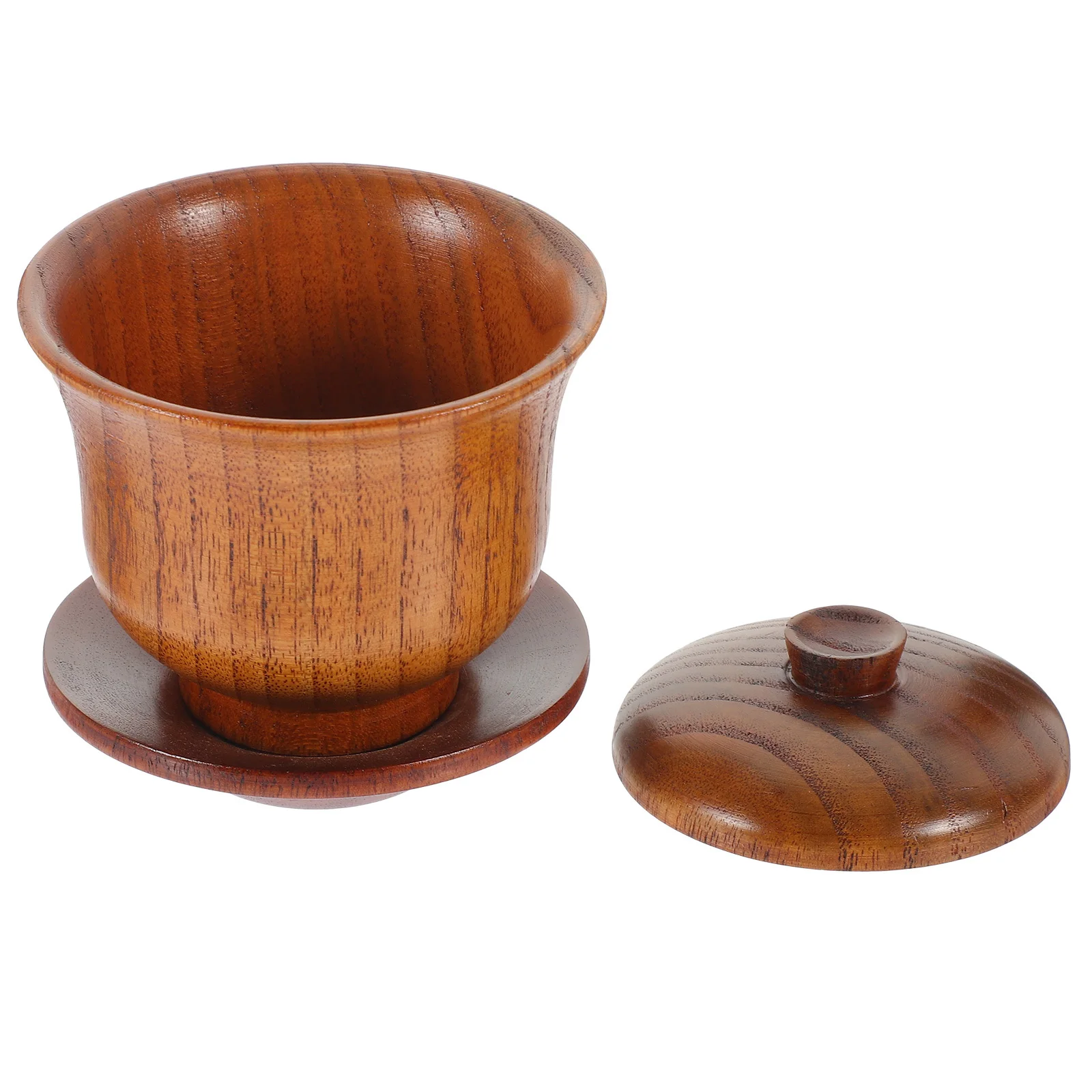 

1 set Wooden Bowl Set Natural Traditional Chinese Tea Cup For Home Office Kung Fu Tea Ceremony Decorative Vintage Tureen Bowl